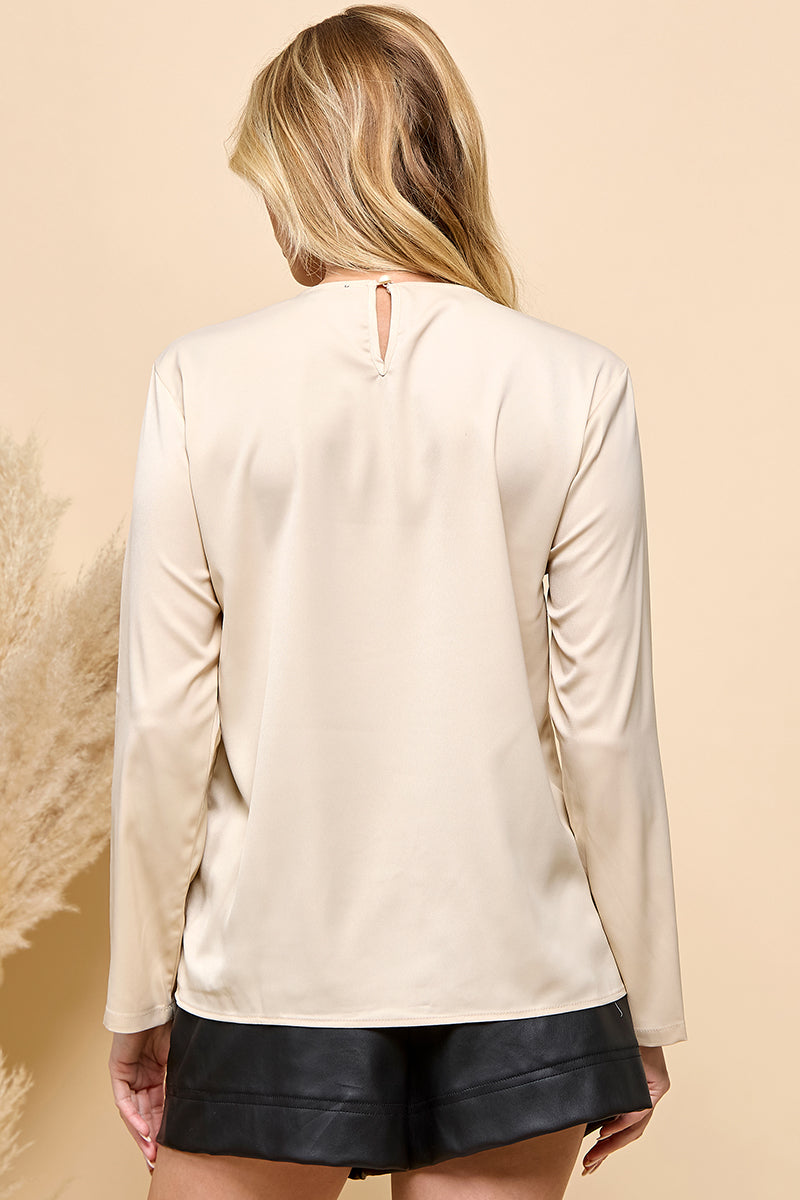 RUFFLE LONG SLEEVE BLOUSE