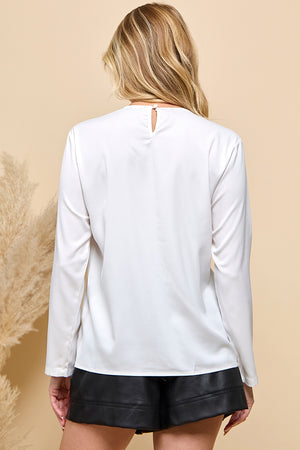 RUFFLE LONG SLEEVE BLOUSE