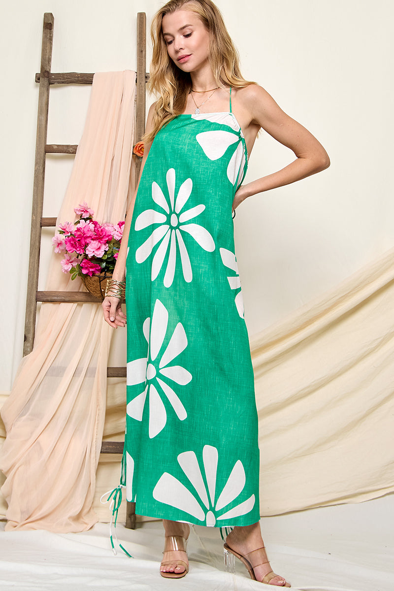 Green Floral Maxi Dress