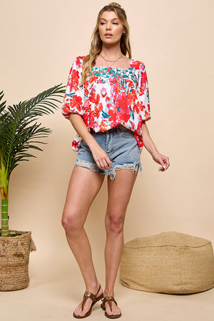 Floral Embroidered Top