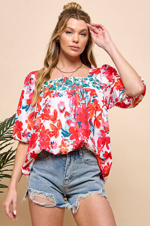 Floral Embroidered Top