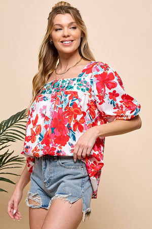 Floral Embroidered Top