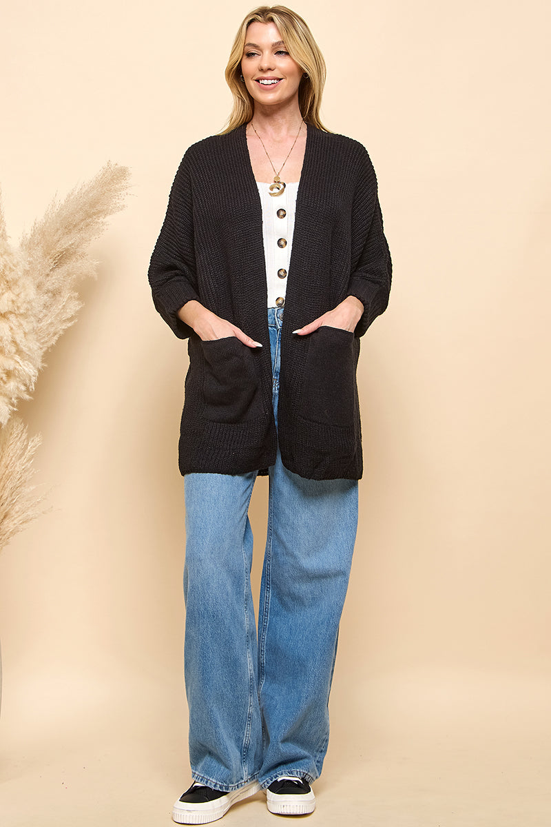 Oversize Pocketed Cardigan