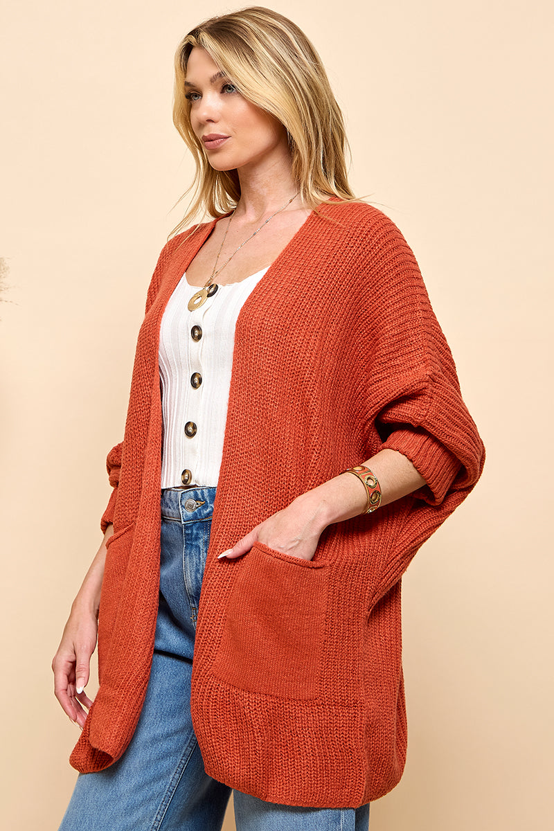 Oversize Pocketed Cardigan