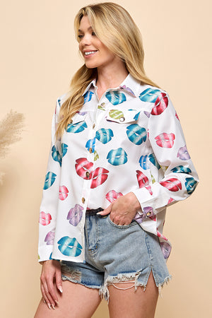 Printed Pocket Button Shirt