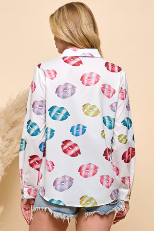 Printed Pocket Button Shirt