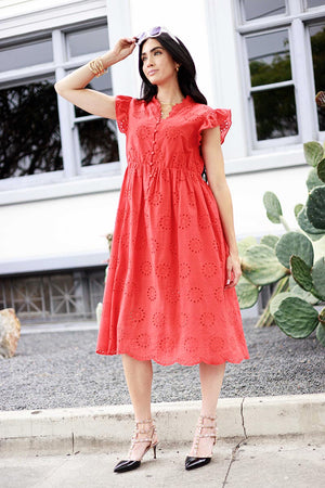 Hollow-Out Short Sleeve Dress