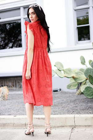 Hollow-Out Short Sleeve Dress