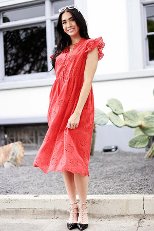 Hollow-Out Short Sleeve Dress