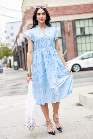 Hollow-Out Short Sleeve Dress