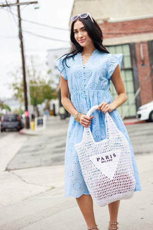 Hollow-Out Short Sleeve Dress