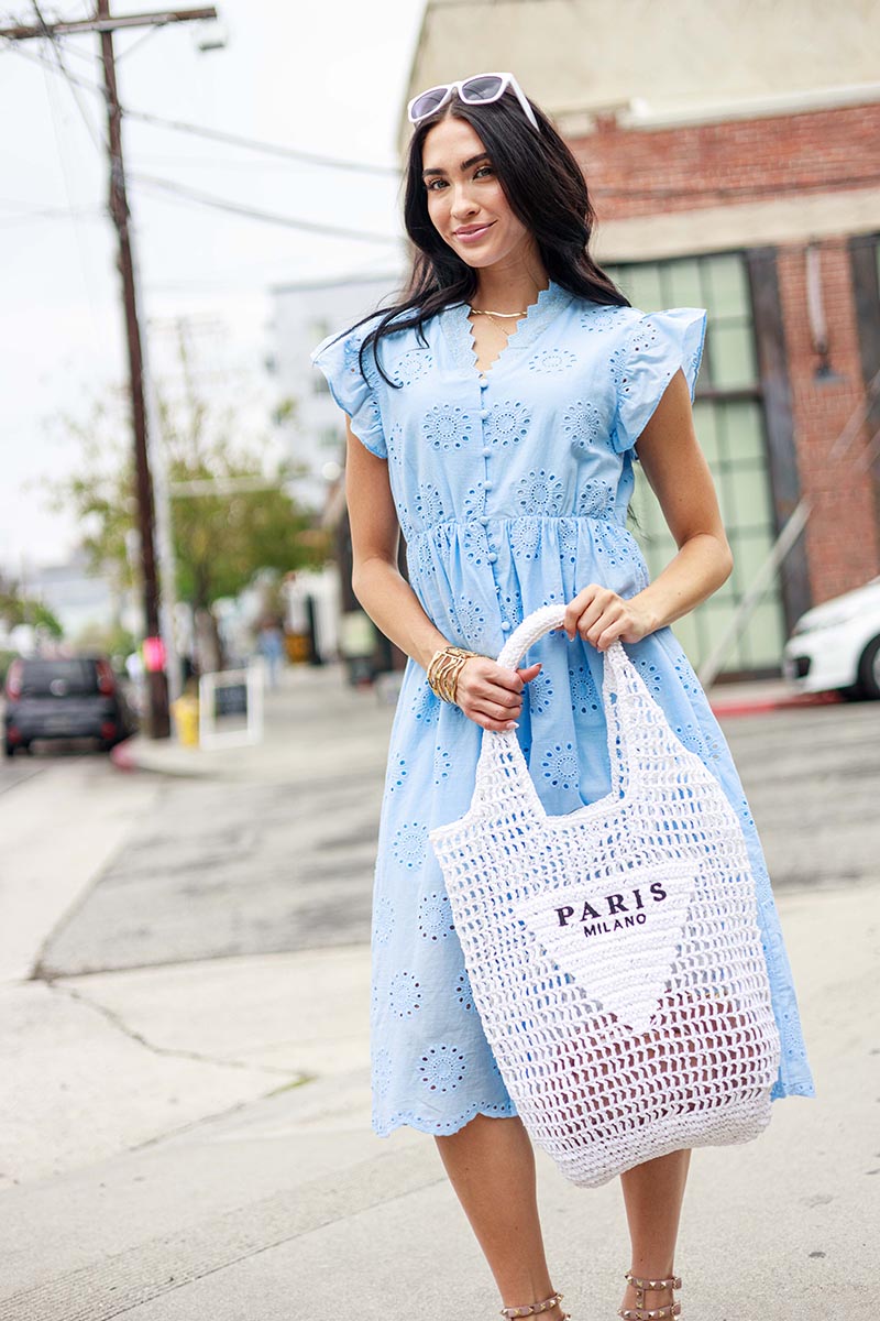 Hollow-Out Short Sleeve Dress