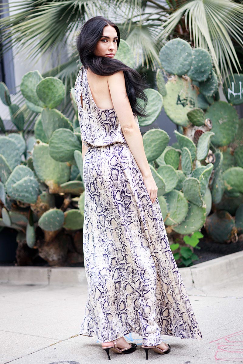 Snake Print  Maxi Dress