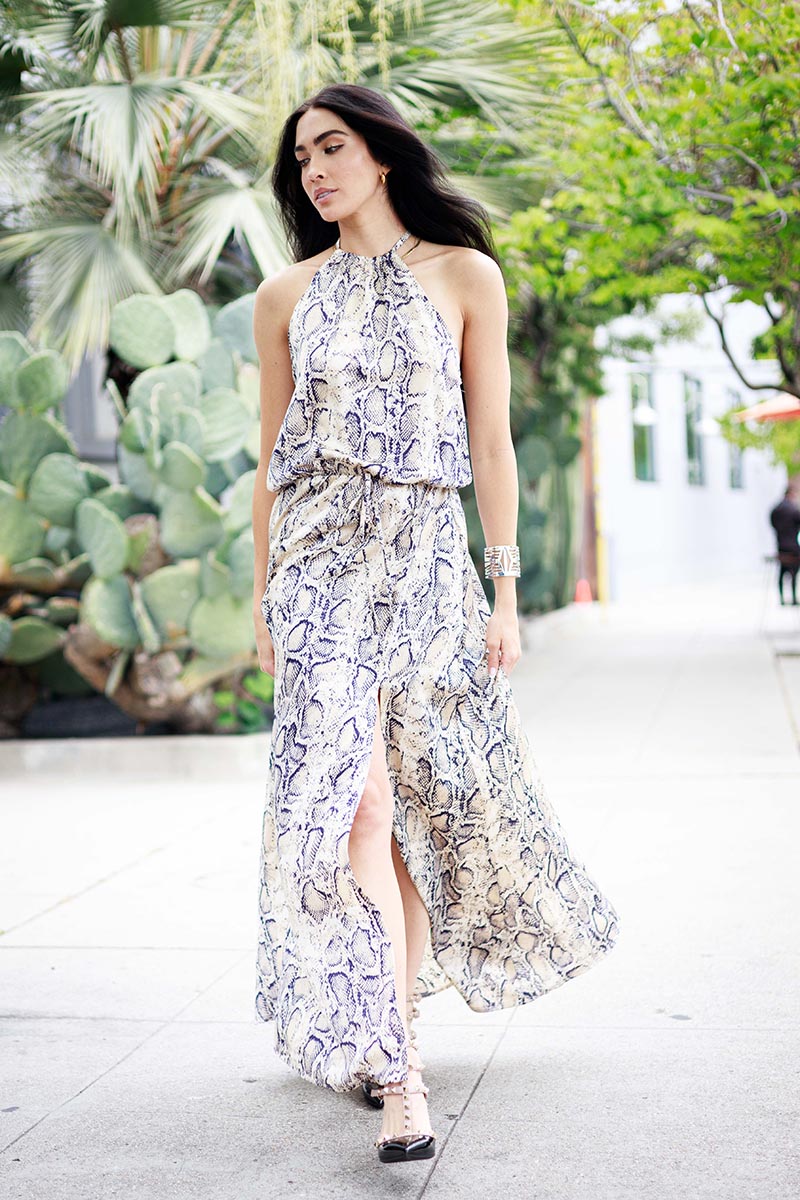 Snake Print  Maxi Dress