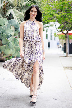 Snake Print  Maxi Dress