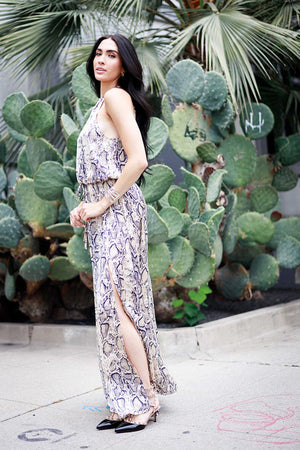 Snake Print  Maxi Dress