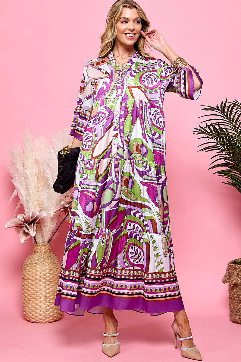 Half Sleeve Print Dress