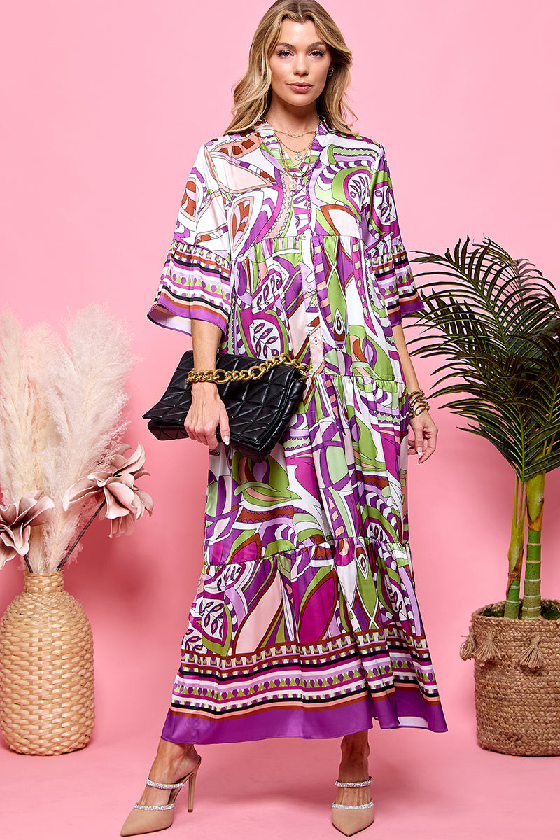 Half Sleeve Print Dress