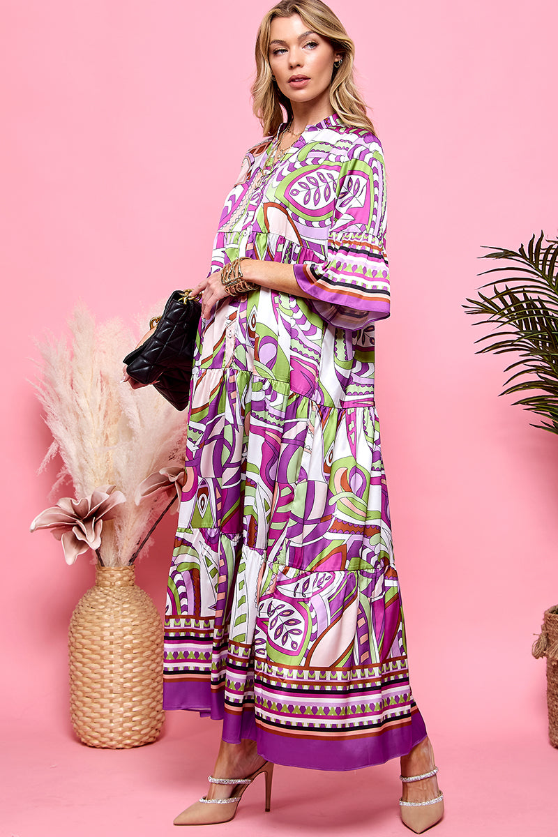 Half Sleeve Print Dress