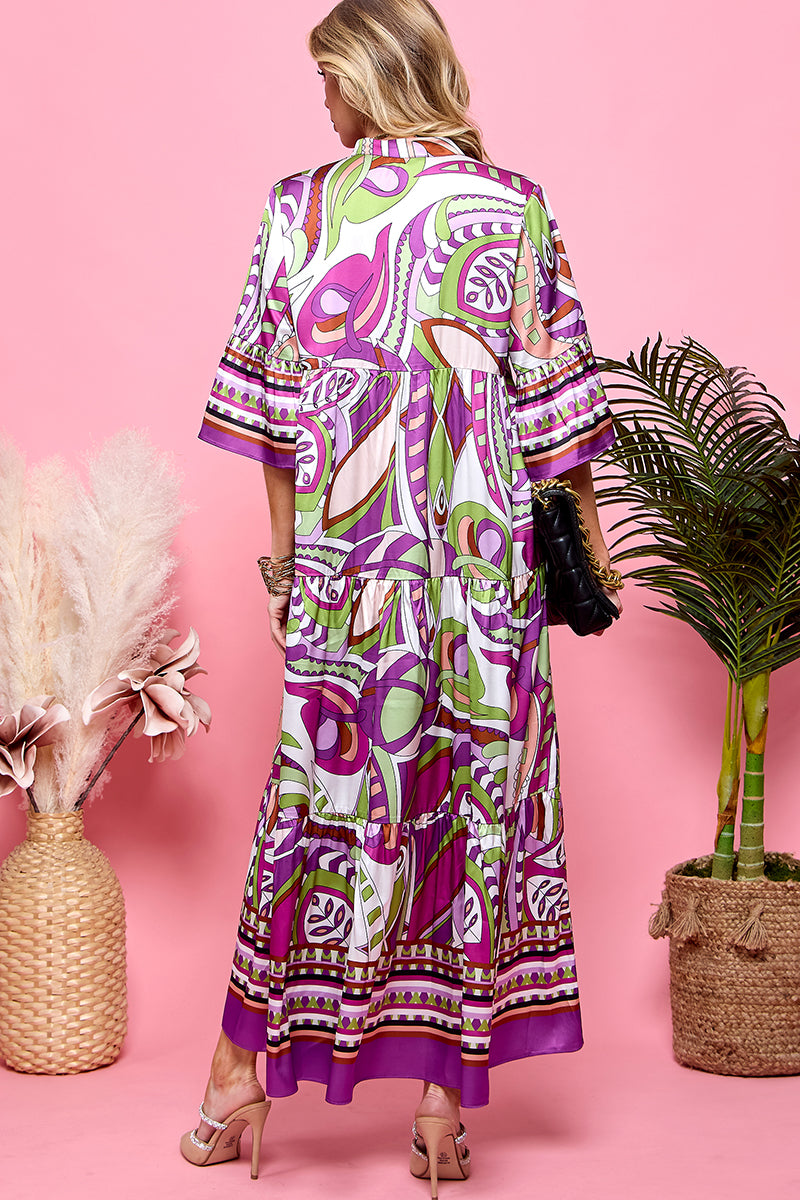 Half Sleeve Print Dress