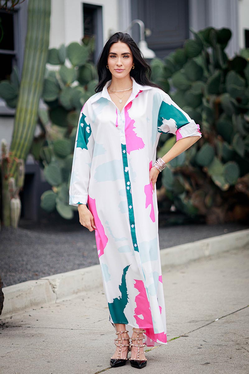 Long Sleeves Maxi Shirt Dress