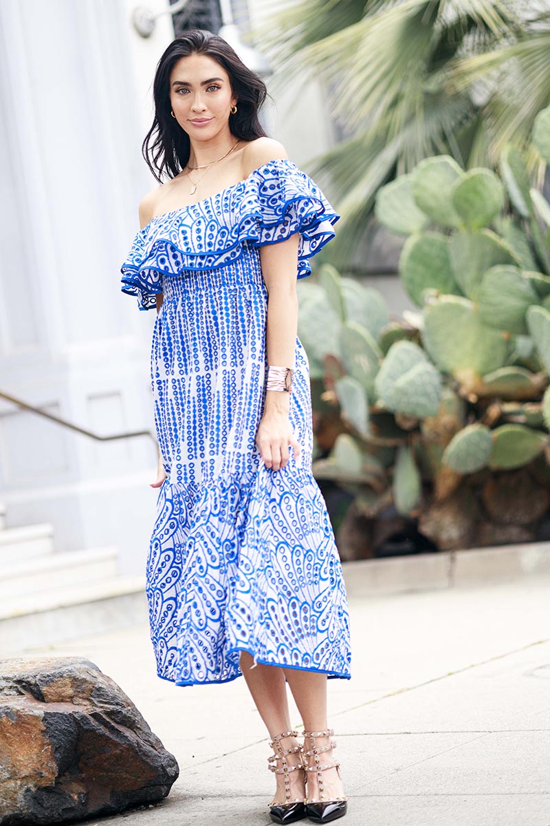 Off Shoulder Eyelet Dress