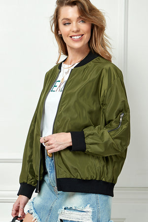 SIDE POCKET WINDBREAKER BOMBER JACKET