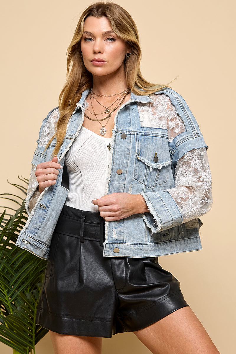 Lace Denim Jacket