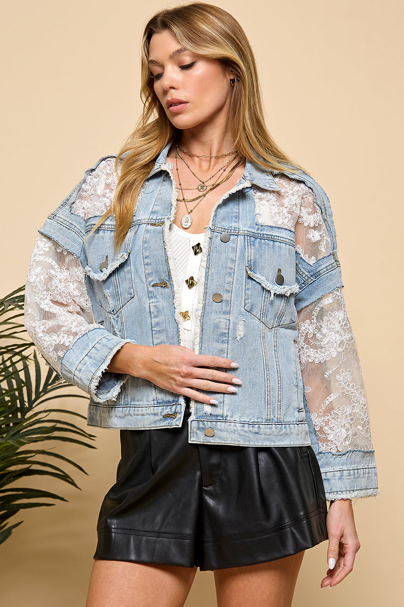 Lace Denim Jacket