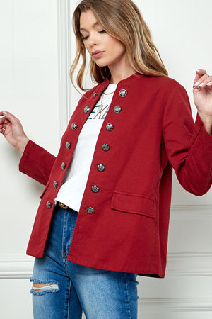 Buttoned Long Sleeve Jacket