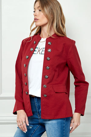 Buttoned Long Sleeve Jacket