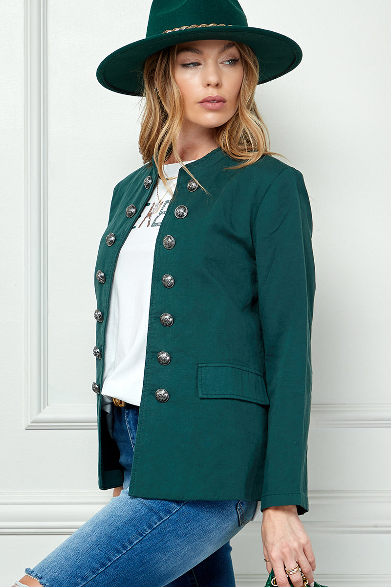 Buttoned Long Sleeve Jacket