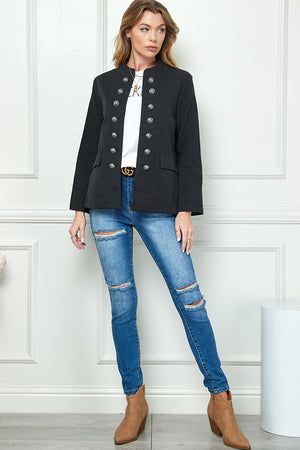 Buttoned Long Sleeve Jacket