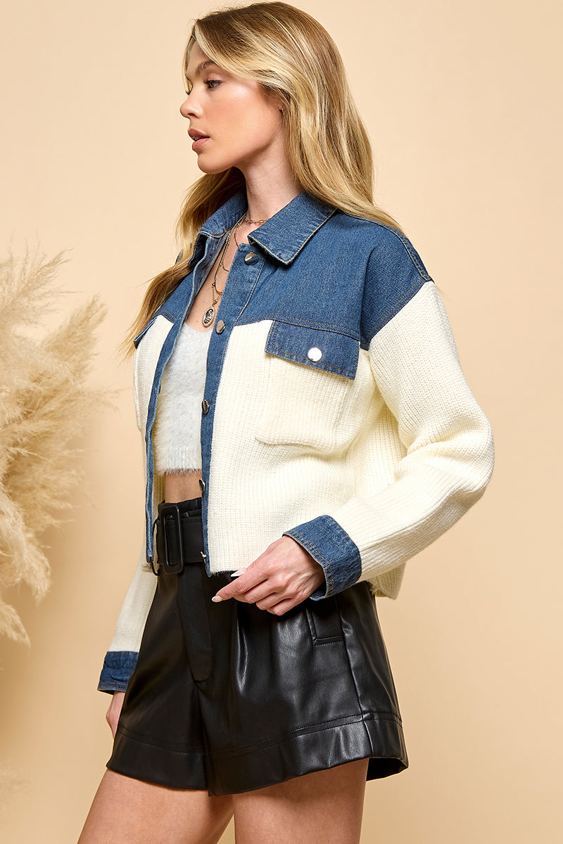 Denim Knit Jacket