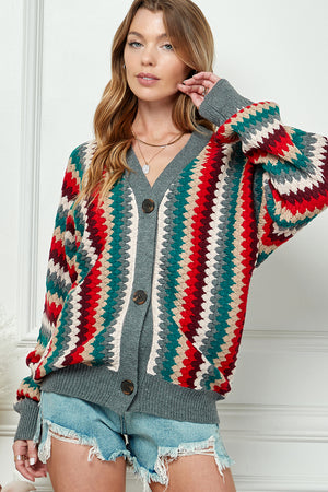 Button Front Knit Cardigan