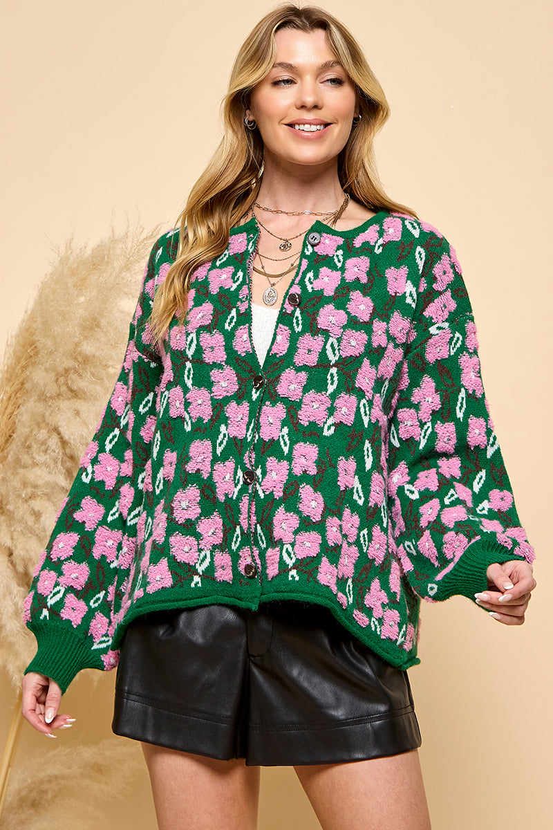 Floral Long Sleeve Cardigan