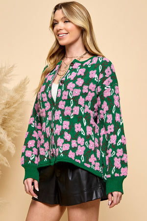 Floral Long Sleeve Cardigan