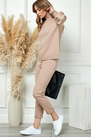 Knit solid top and pants casual set