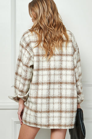 CASUAL PLAID LOOSE FIT LONG SLEEVE SHIRT TOP