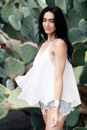 casual v neck cotton rib tank top .