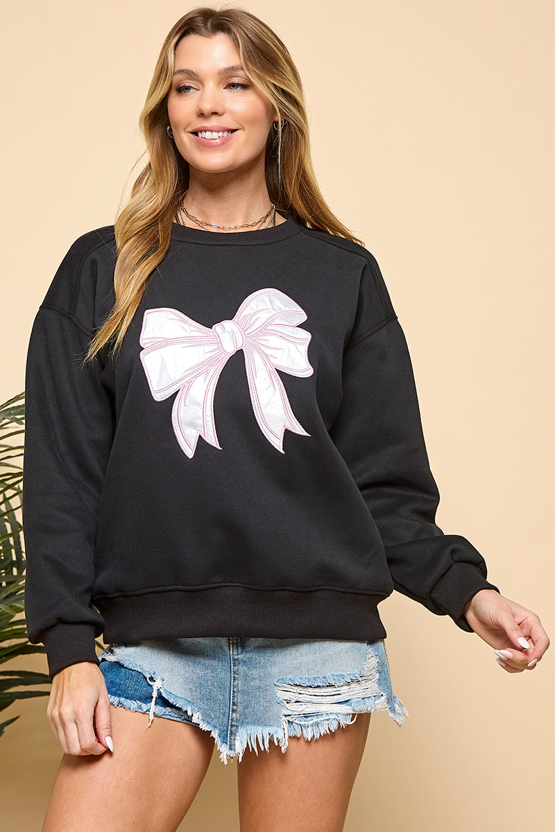 Patch Bow Sweatshirt