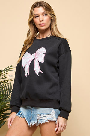 Patch Bow Sweatshirt