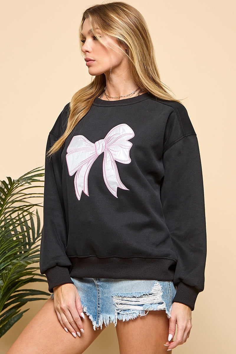 Patch Bow Sweatshirt