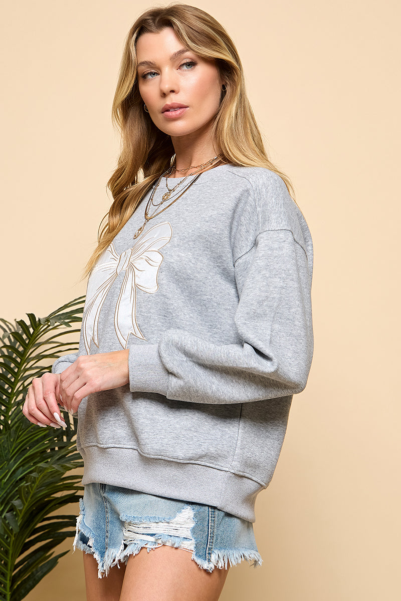Patch Bow Sweatshirt