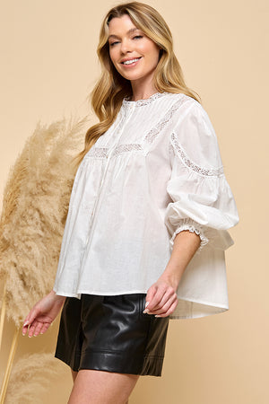 Long Sleeve Lace Blouse