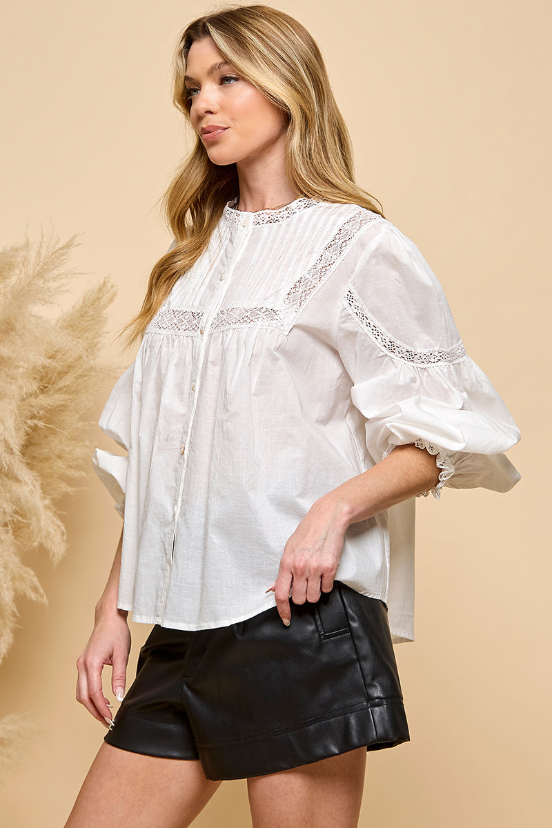 Long Sleeve Lace Blouse