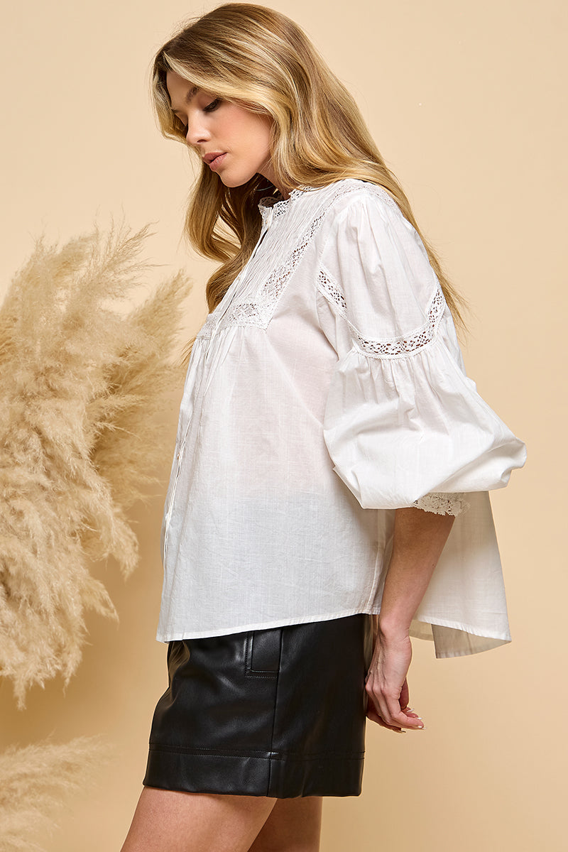 Long Sleeve Lace Blouse