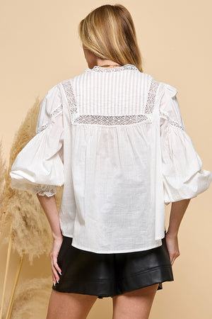 Long Sleeve Lace Blouse