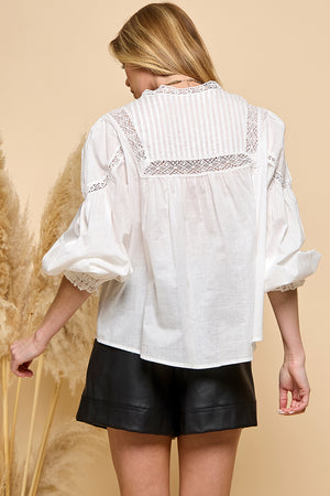 Long Sleeve Lace Blouse