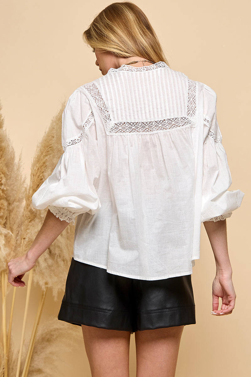 Long Sleeve Lace Blouse